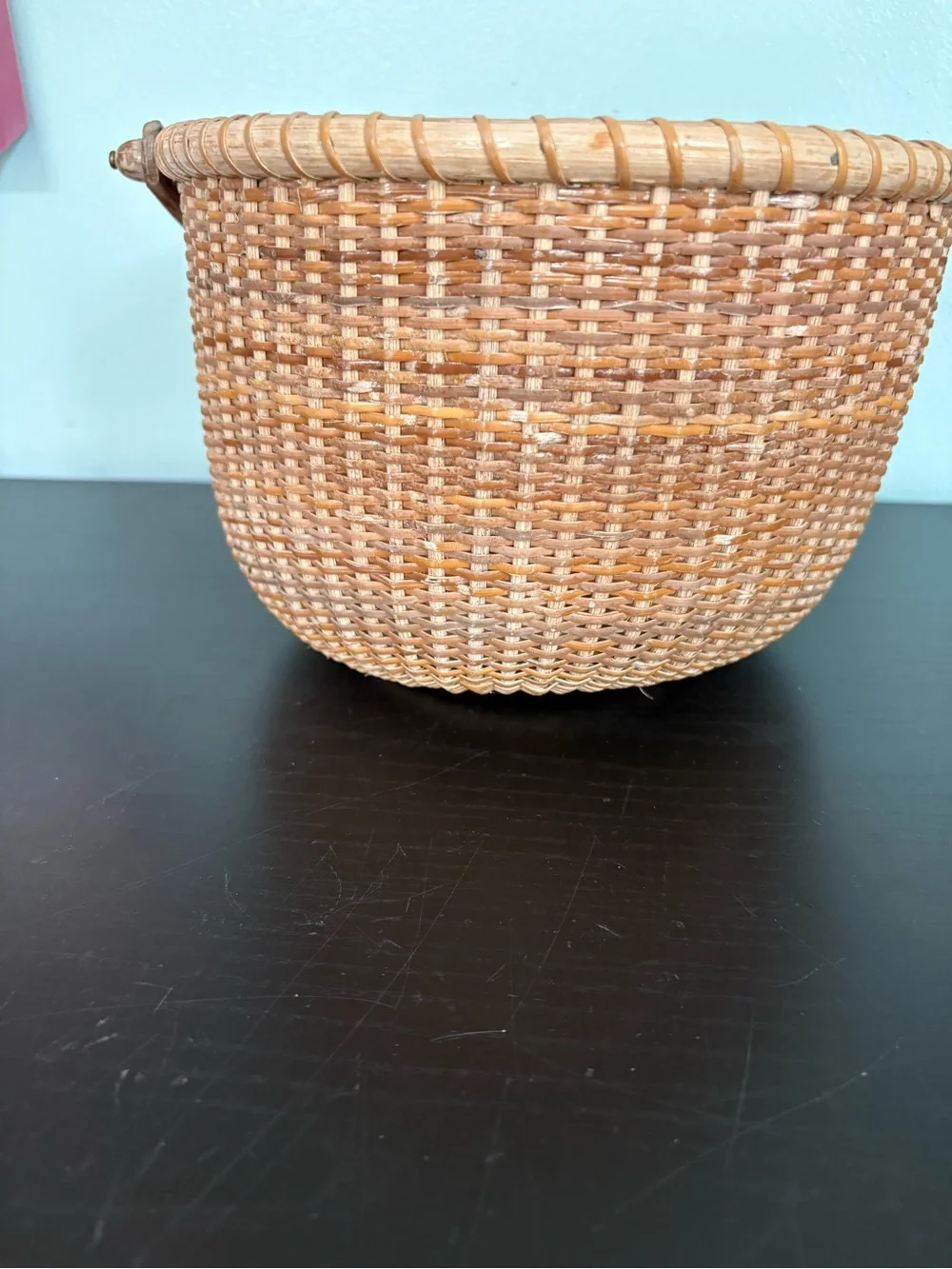 Nantucket Lightship  Basket Woven Wooden Handle